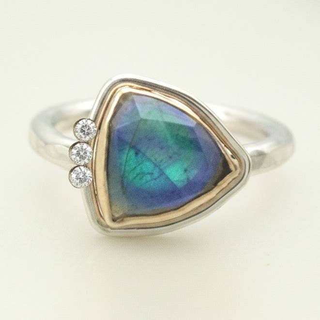 Labradorite Trilliant Ring for wholesale by J + I Jewelry