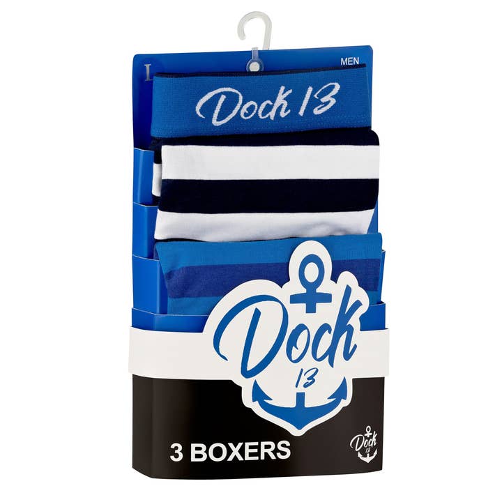Dock13 – wholesale Underkläder - Herr – Dock13 herrboxershorts i maritim stil, 3-pack1