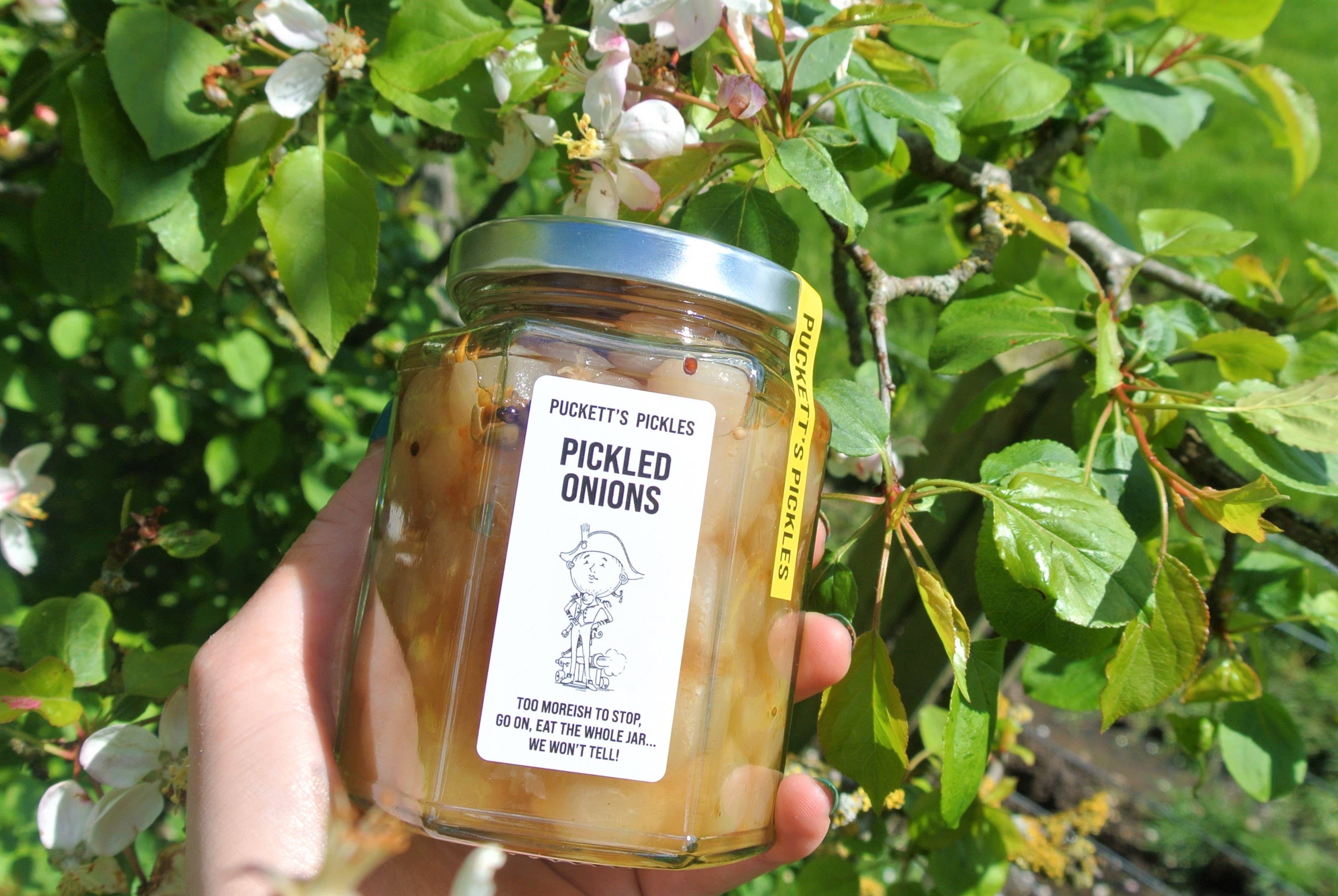 Puckett's Pickles Ltd - Vente Légumes marinés - Oignons marinés - Trop gourmandes pour s'arrêter, continuer, manger le pot entier... Nous ne le dirons pas !