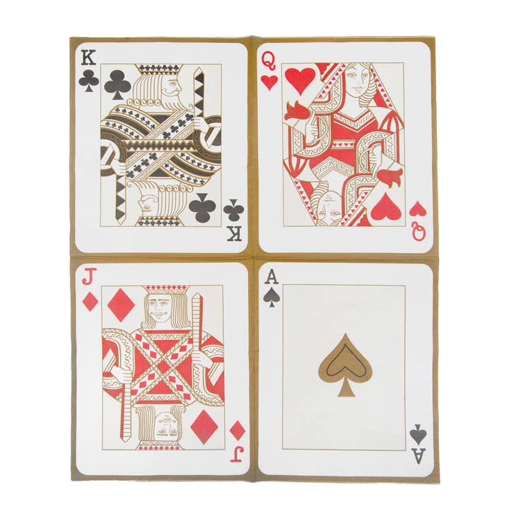 Talking Tables USA - Wholesale Disposable Napkin - Playing Cards Napkins | 20 Pack |