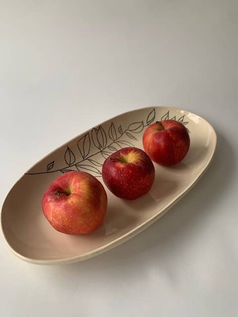 CSF Ceramics – Engroshandel Serveringsskål – Oval serveringsskål: Bay Laurel1