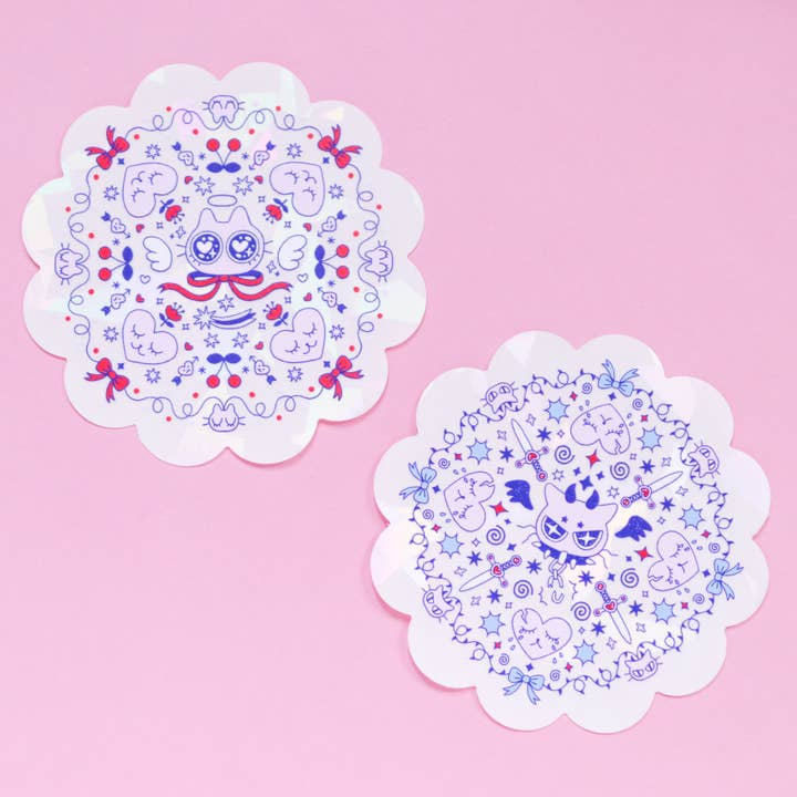 Angel & Devil Suncatcher Stickers for wholesale by Radhia Rahman