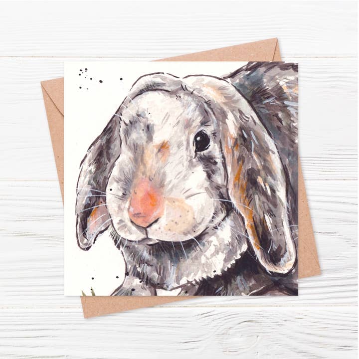 Lop Rabbit Everyday Greetings Card for wholesale by The Littlest Falcon