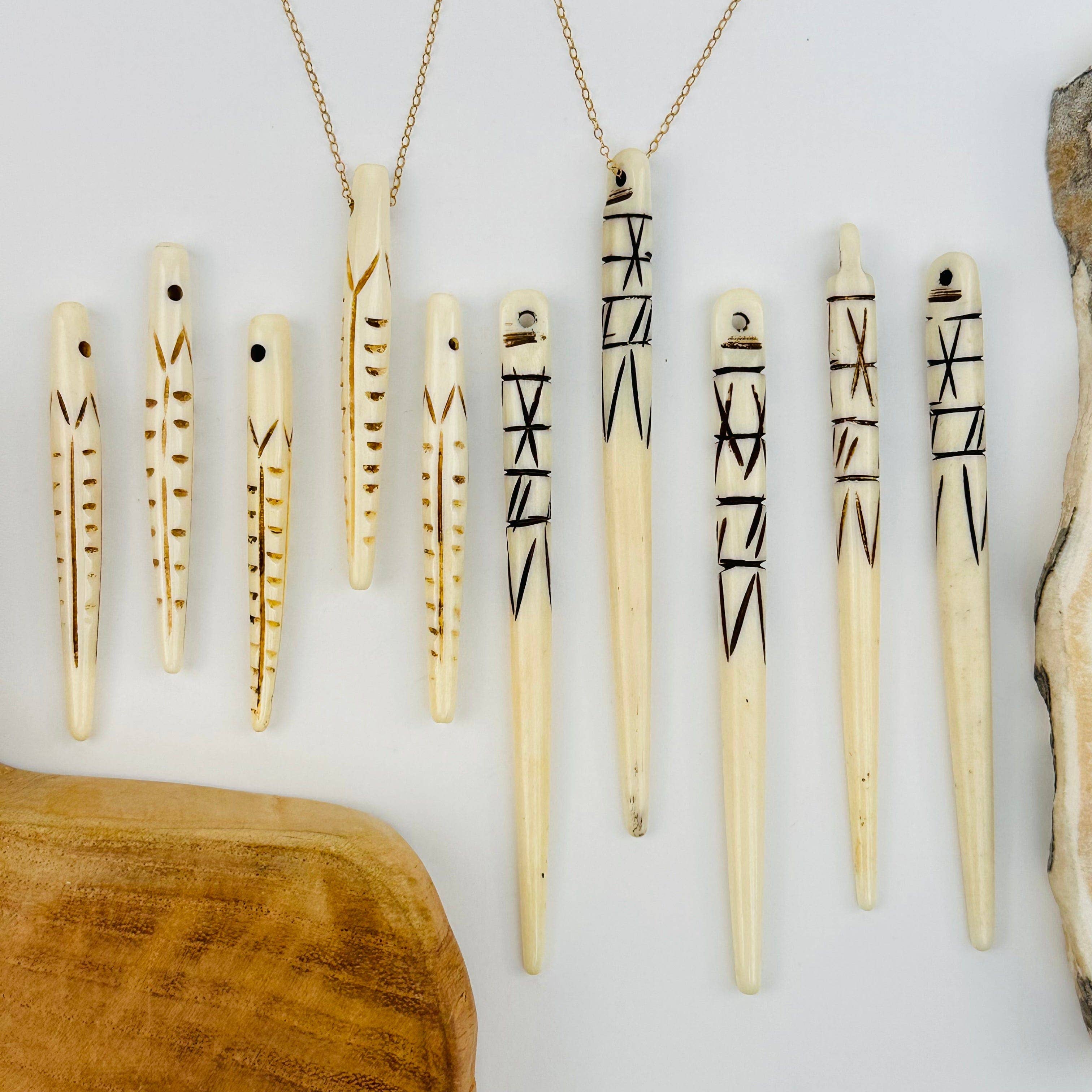 Rock Paradise - Wholesale Individual Charm/Pendant - White Bone Spike Pendant2