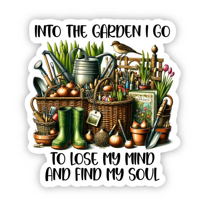 In den Garten gehe ich Vinyl, Aufkleber, 3x3 Zoll. für den Großhandel von Savannah and James Co