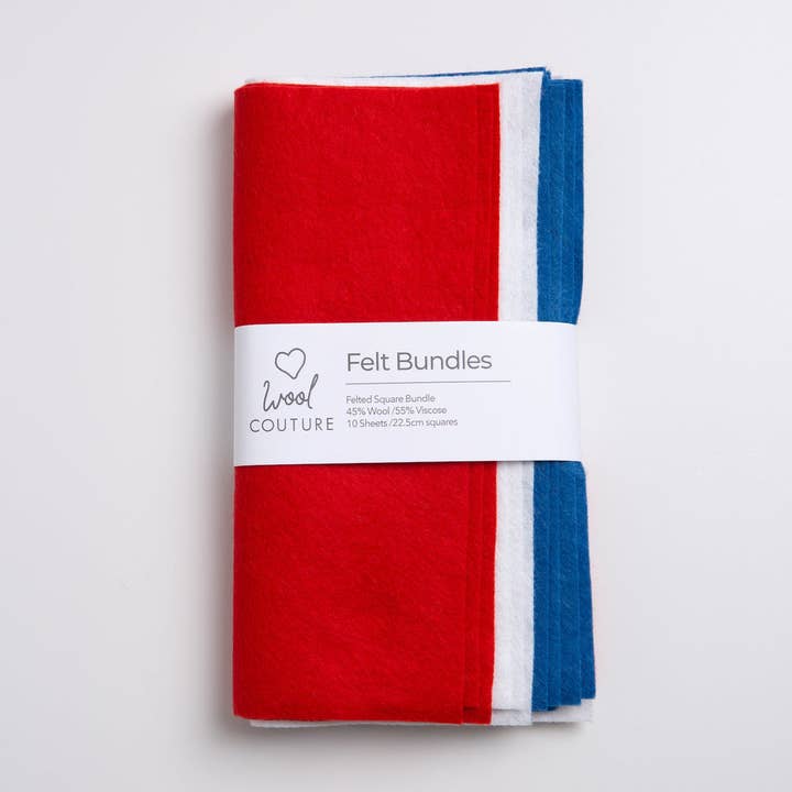 Filz-Paket Union Jack für den Großhandel von Wool Couture Company