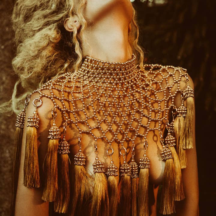 OBJECT & DAWN - Wholesale Beaded/Pearl Necklace - Freja Modular Cape - 5 Color Variants16