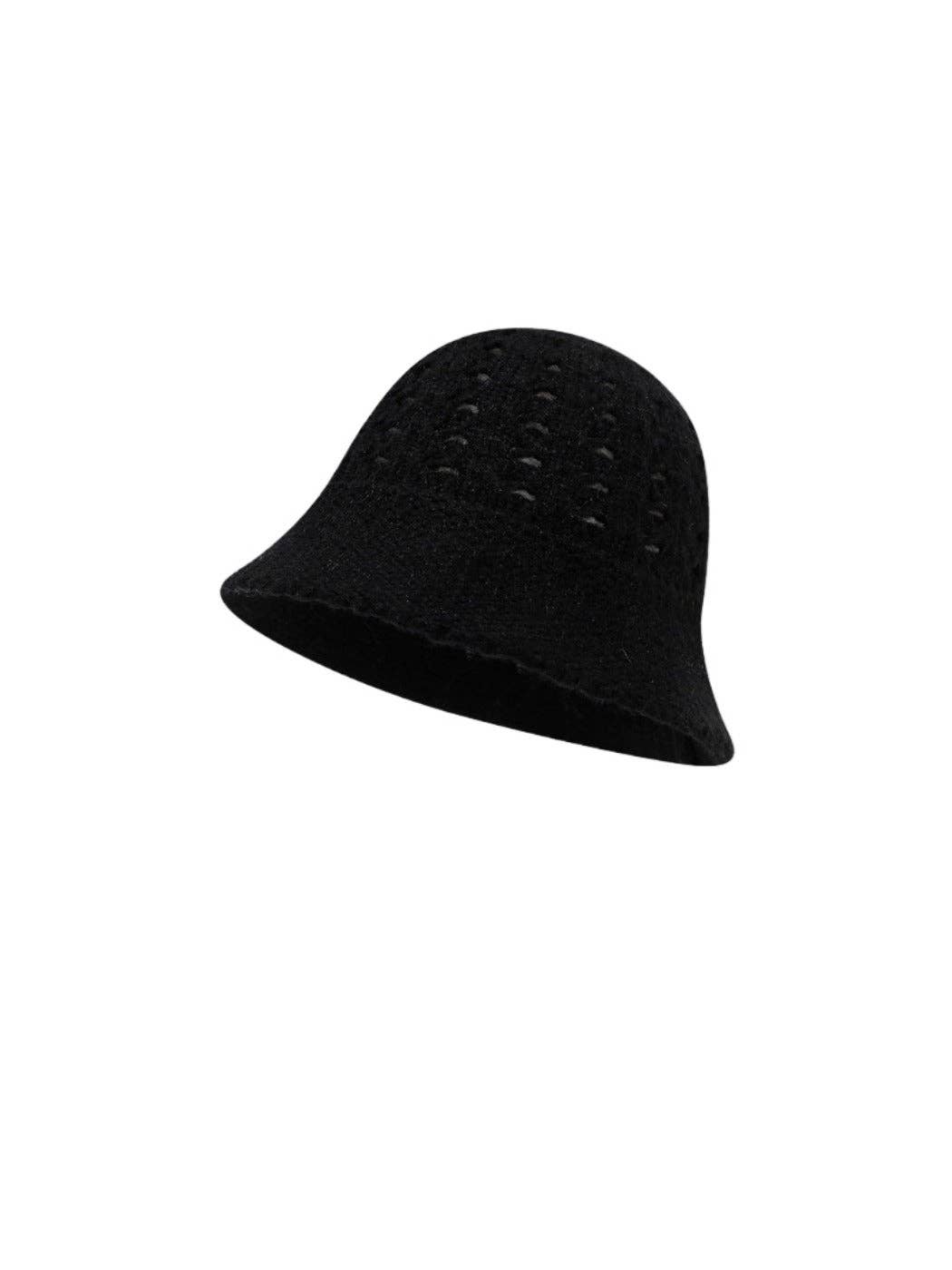 Funkyrel® Atzbranding Limited - Wholesale Bucket Hat - Women's - Haila - Winter Openwork Knitted Bucket Hat0