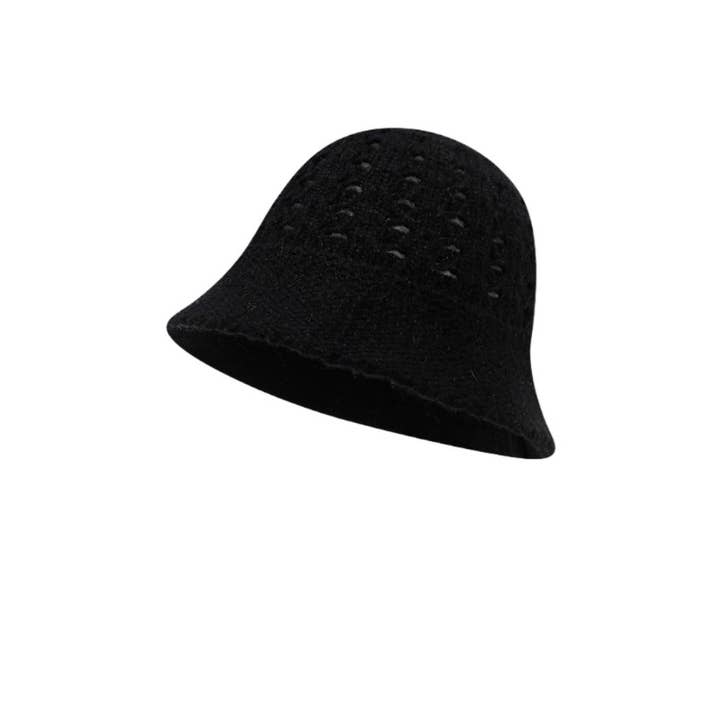 Funkyrel® Atzbranding Limited - Wholesale Bucket Hat - Women's - Haila - Winter Openwork Knitted Bucket Hat