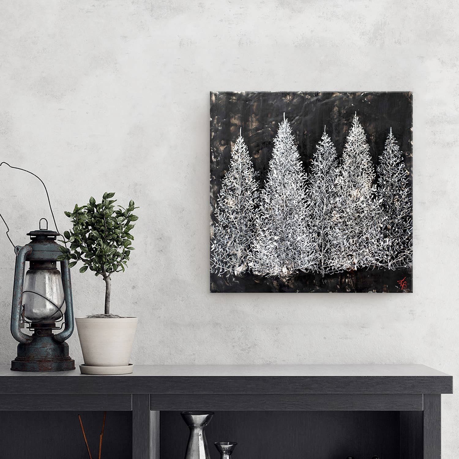 Blanc antique Monoscape XIII Tableau mural sur toile enveloppée par Karen Biery en vente sur Faire4