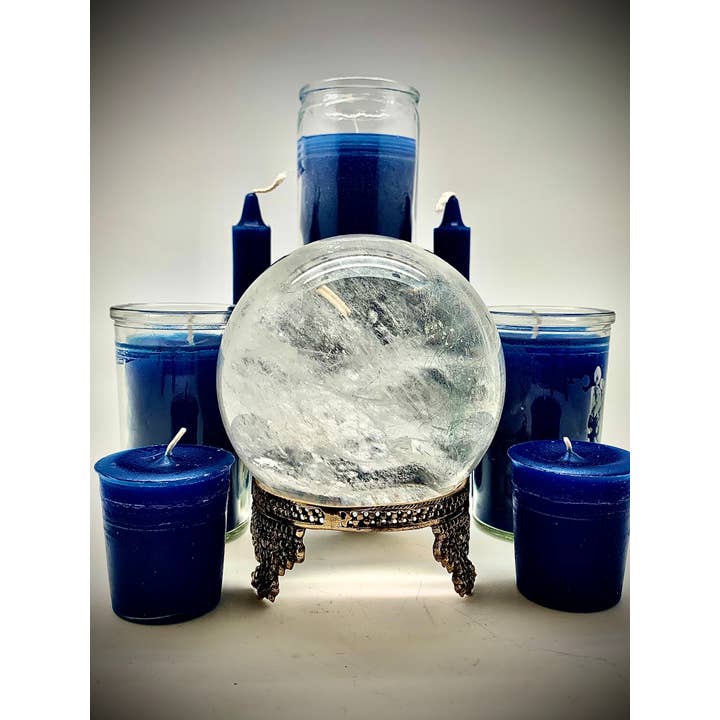 Ceridwen’s - Wholesale Jar/Filled Candle - Blue 7 Day Prayer Candle - Healing, Truth, Acceptance