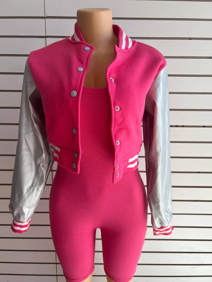 MB Fashion Wholesale - Vente Ensemble haut et pantalon (PAS d'intérieur) - Femme - MB FASHION Ensemble Combinaison Côtelée & Veste Universitaire Raccourcie 3901LY0