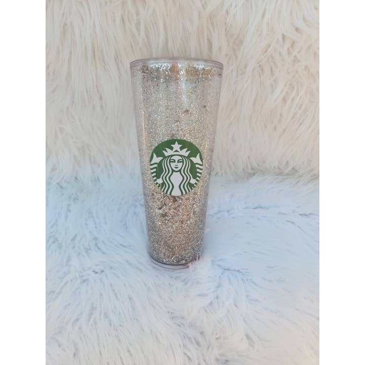 GDesignstees - Wholesale Insulated mug/tumbler - Silver Sparkle Snowglobe Tumbler, Glitter Tumbler, Coffee Mu1