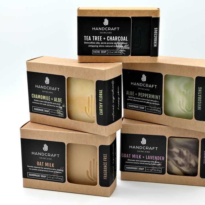 HandCraft Skincare - Wholesale Facial Cleanser - Tea Tree + Charcoal Detoxifying Facial Soap14