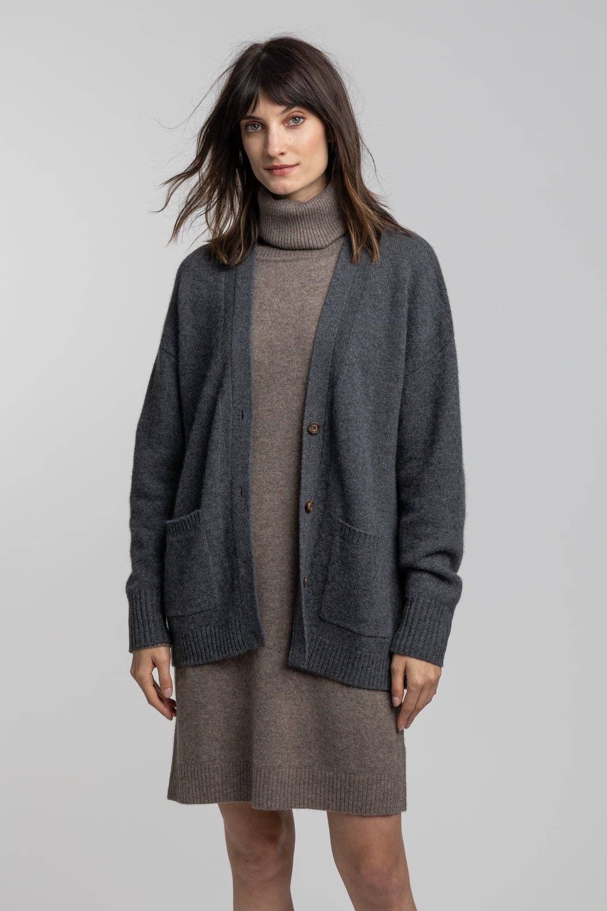 QUINN - Wholesale Cardigan - Women's - Cashmere Boyfriend Cardigan31