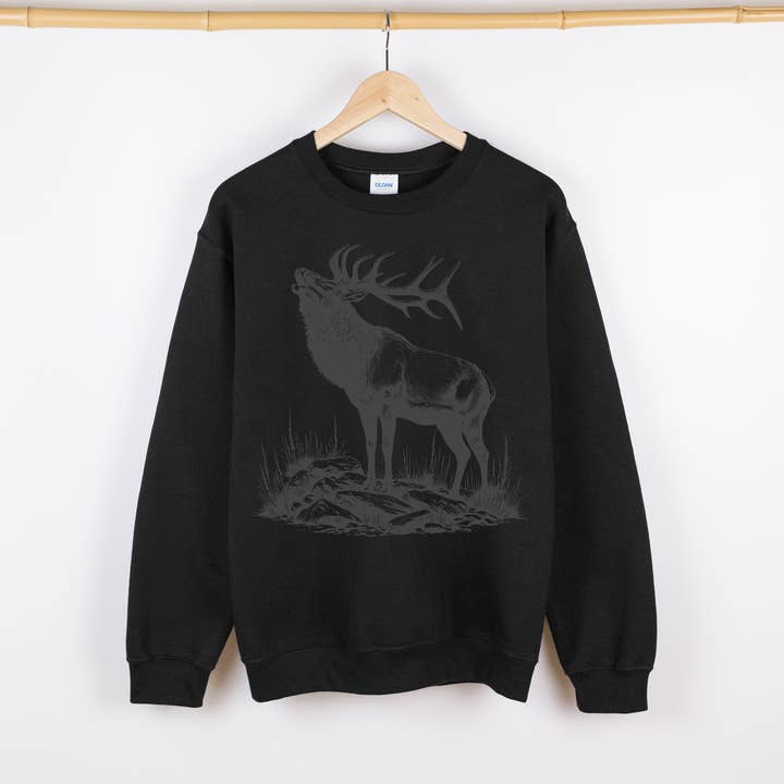 Tonal Elk Crewneck or Hoodie for wholesale by DYAMI CREATIONS