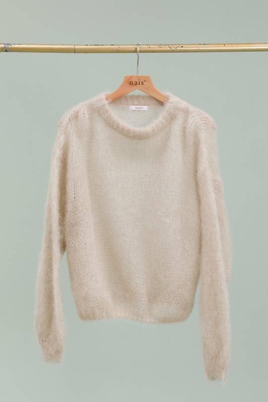 NAÏS PARIS - Wholesale Knit Sweater - Women's - Round neck long sleeve sweater in 80% kid mohair2