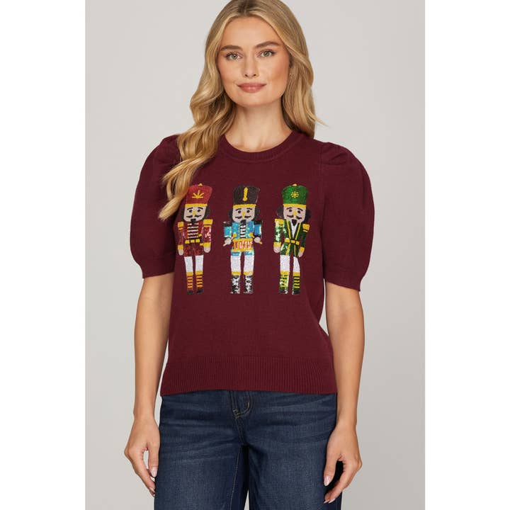 NØDDENØKKER PAILLETTRØJE TOP for engroshandel hos STYLE USA