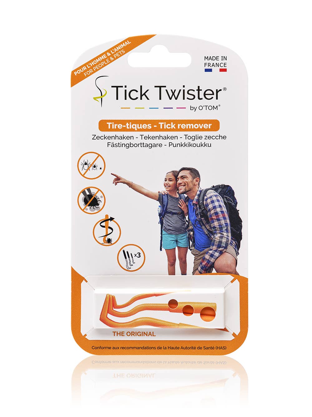H3D - Vente Outil de toilettage – chat - Présentoir de 24 blisters de 3 tire-tiques Tick Twister® OR2