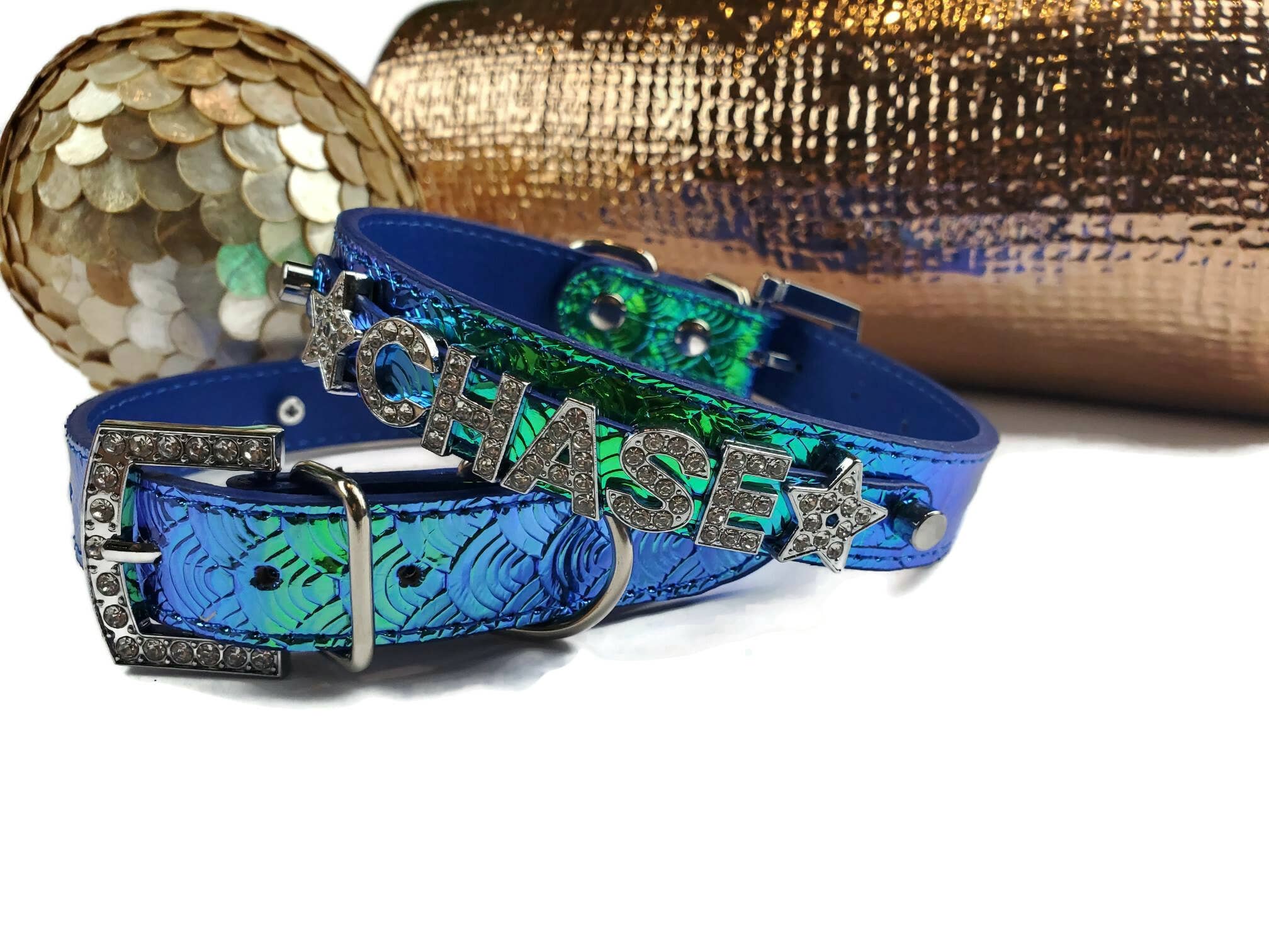 House of FurBaby - Wholesale Pet collar – Cat/dog - Personalized Pet Collar | Metallic Dragon - 2 color choices3