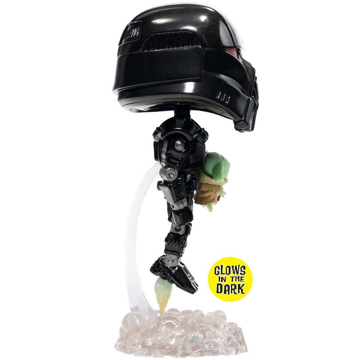 Fundom - Vente Figurine – enfant - Funko Pop! Star Wars : The Mandalorian Dark Trooper avec Grogu Glow-in-the-Dark Figurine en Vinyle Exclusive Entertainment Earth2