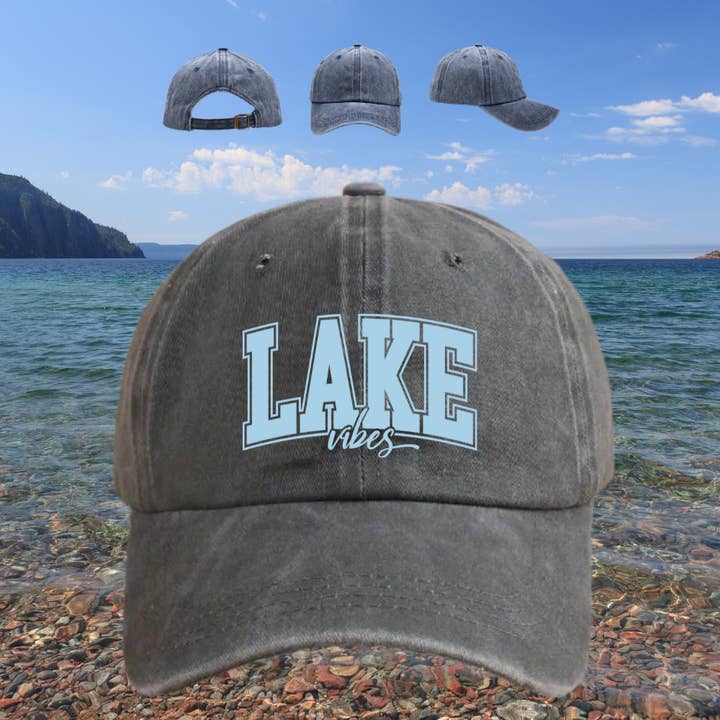 Lake Vibes Baseball Cap for wholesale by Tiny Sparrow Designs