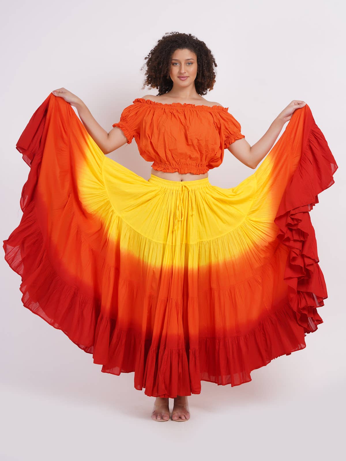 Wevez - Vente Jupe – femme - Jupe Renaissance en coton de 25 mètres de style American Tribal Style23