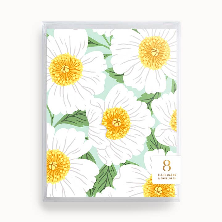 Linden Paper Co. - Wholesale Stationery/Notecard Set - Peony Dance | Everyday Greeting Card | Boxed Set of 80