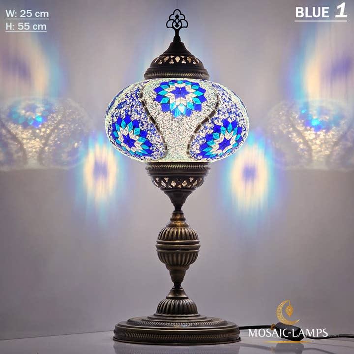 Mosaic Lamps - Wholesale Accent/Desk Lamp - 10+ Colors - Turkish Mosaic X Large Globe Table Lamp, Marrak