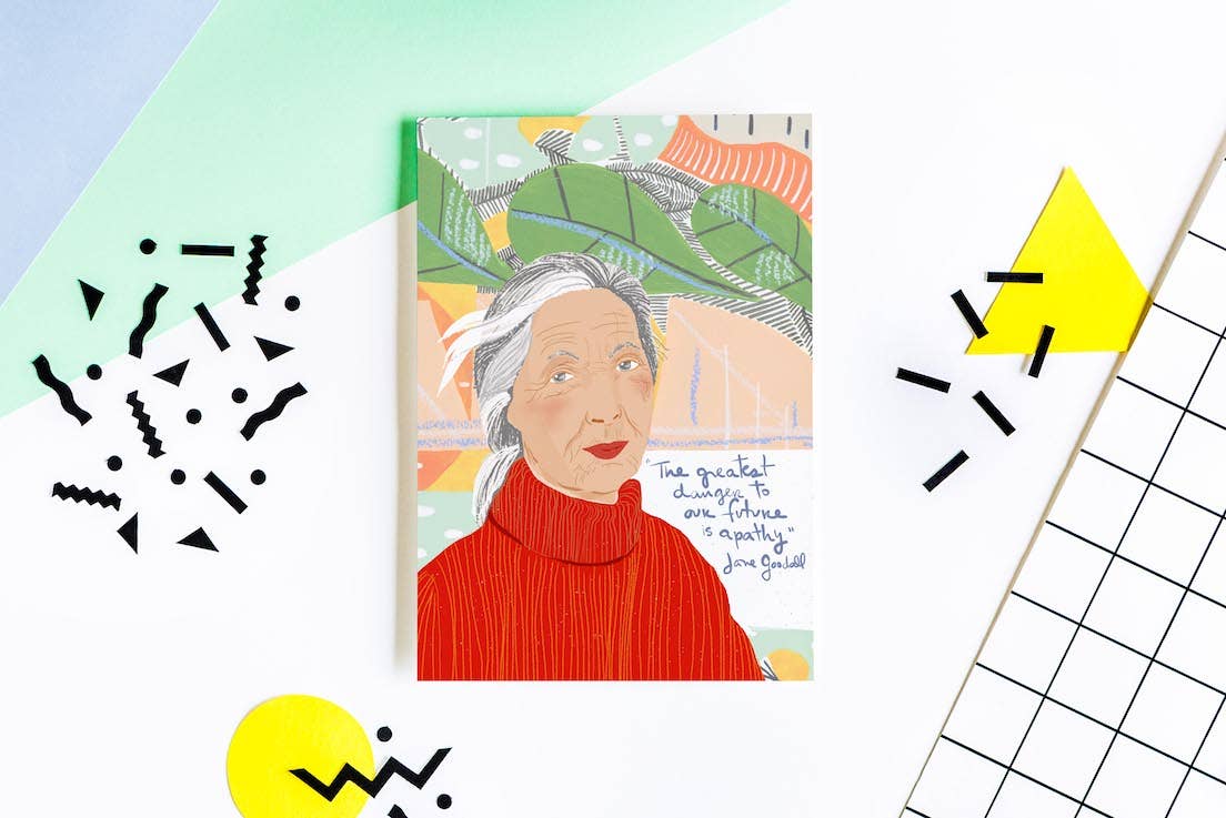 Violet Red Studio - Wholesale Everyday Greeting Card - Jane Goodall  1