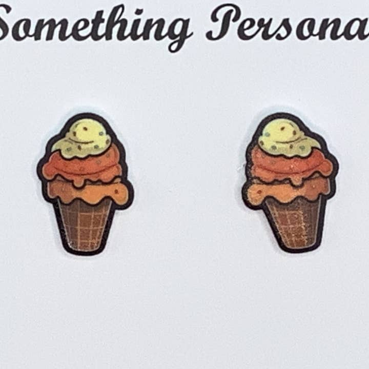 Yummy Ice Cream Cone Earrings for wholesale by Something Personal