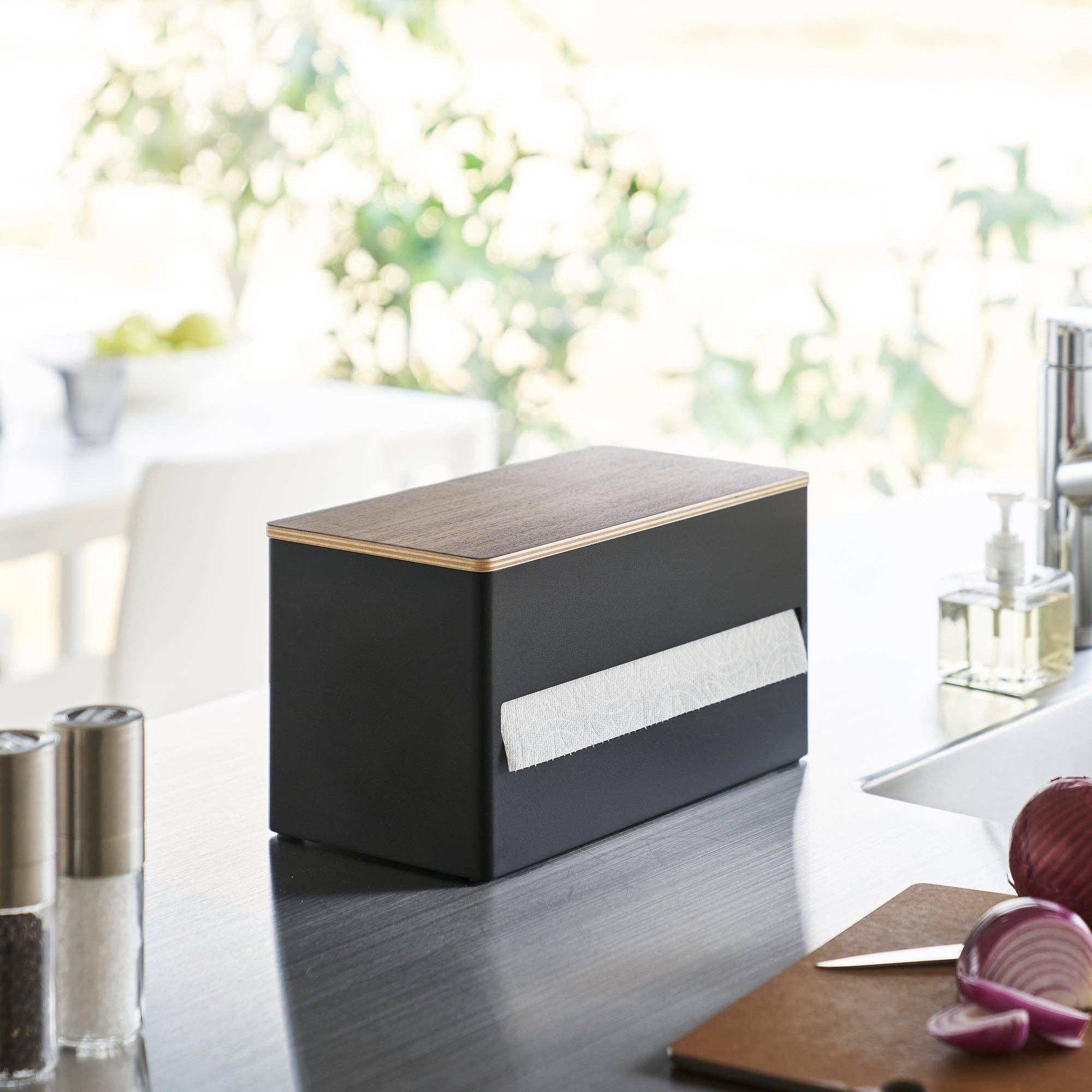 Yamazaki Home - Wholesale Paper Towel Holder - Paper Towel Dispenser - Steel + Wood9