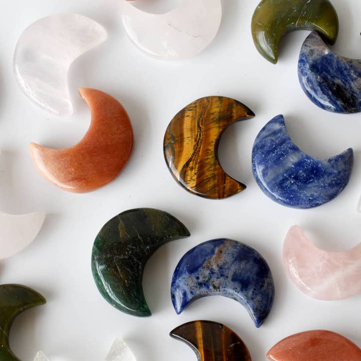 Soothing Crystals - Wholesale Spiritual Stone/Crystal - Polished Crystal Moons | Hand Carved | Crescent Moon Shape6