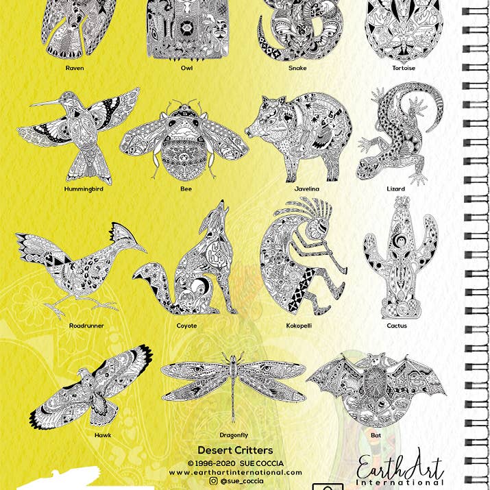 EarthArt International - Vente Livre de coloriage – enfant et bébé - Coloriage Desert Critters