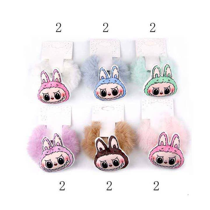 Sensibling Corp. - Wholesale Scrunchie - Women's - 12PCS - Labubu Plush Monster Bunny Face Hair Scrunchies1