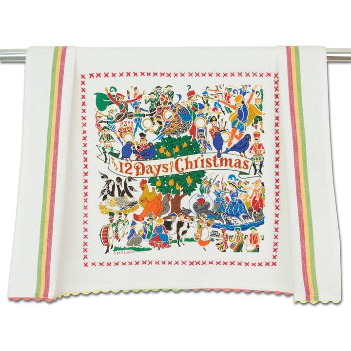 12 Days of Christmas Dish Towel for wholesale by catstudio