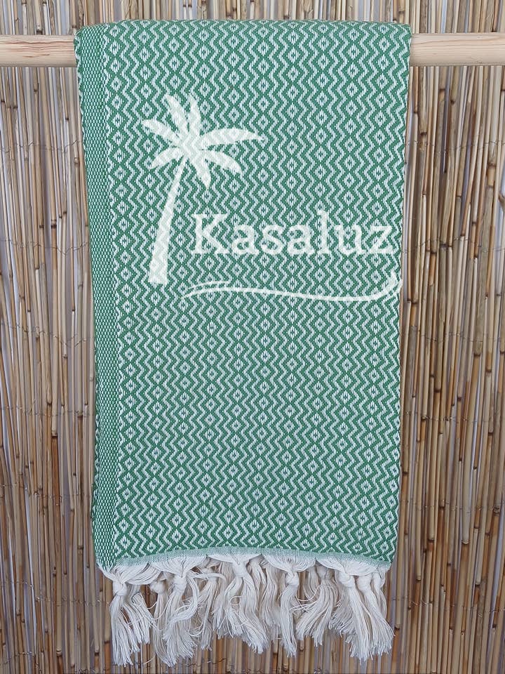 Strandfouta Ronda Olijfgroen Label Oeko-Tex standaard 100 voor wholesale door KASALUZ