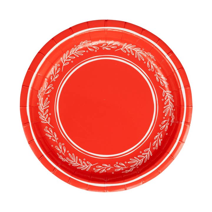 My Mind’s Eye - Wholesale Disposable Plate - PEM1240 - Red Bough Edge Plate0