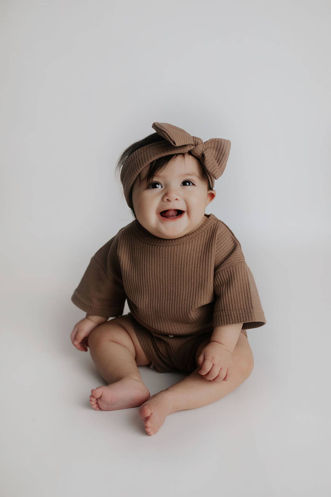 Three Little Tots - Wholesale Top & Short Set - Kids - Cocoa Sands Neutral Summer Waffle Toddler Top & Bottom Set4