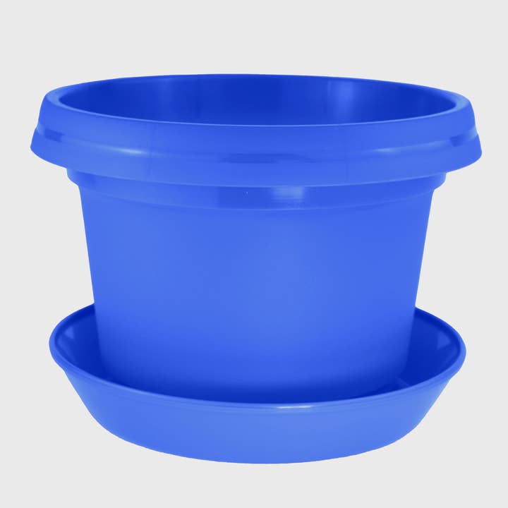 Sea Blue Flower Pot with Saucer for wholesale by Austin Planter