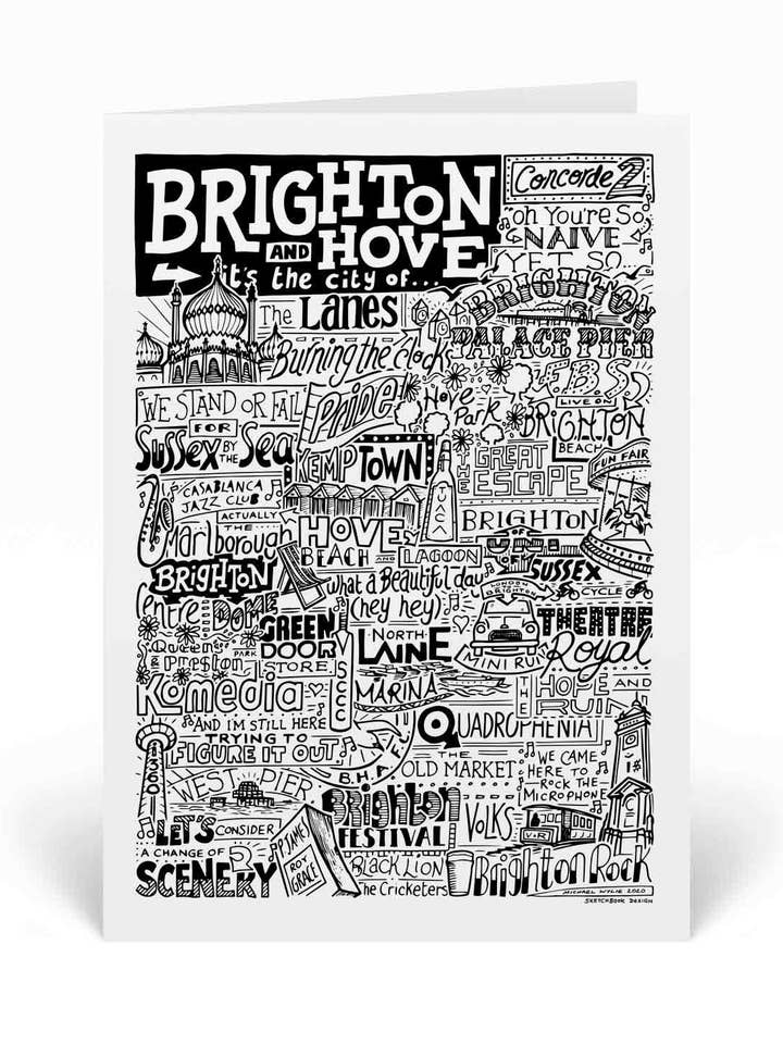 Cartão de saudações ilustração de Brighton & Hove Landmarks por atacado de Sketchbook Design