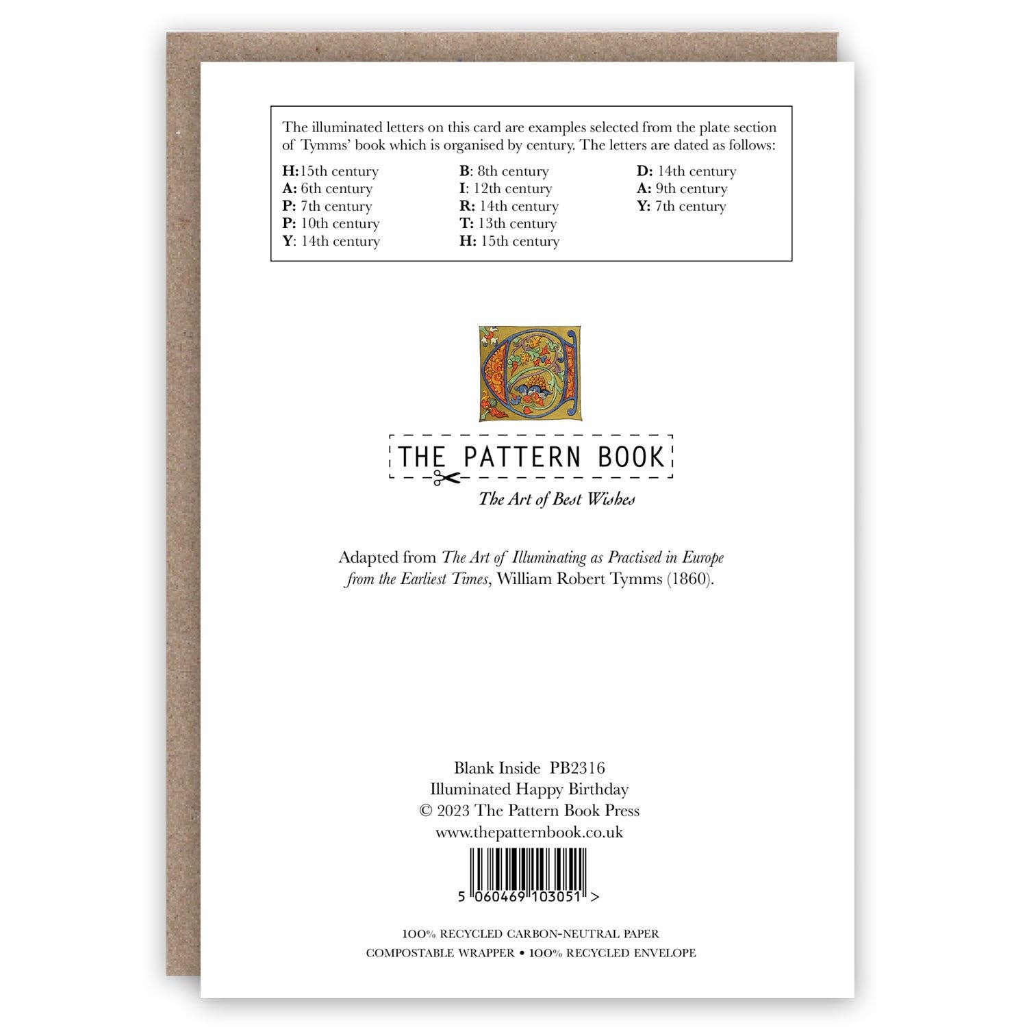 The Pattern Book - Wholesale Birthday Card - Illuminated Happy Birthday1