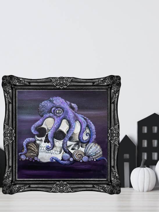 Dibujo de calaveras de Halloween, pintura de calaveras, decoración de para venta al por mayor de Paula Freeman Art