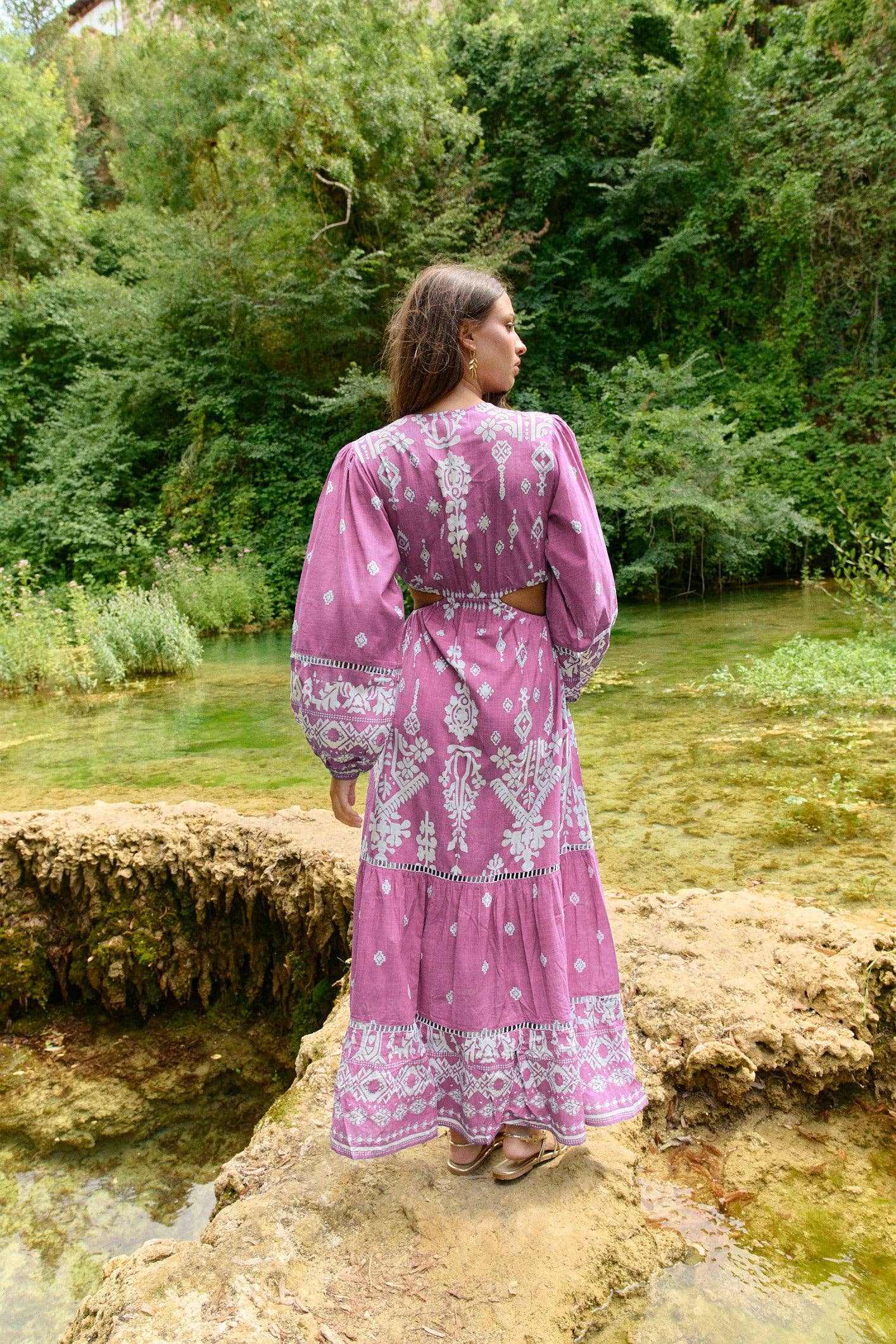 Piti Cuiti - Vendita all'ingrosso Vestito - Donna - ABITO A TAGLIO LUNGO GRECIA ROSA3