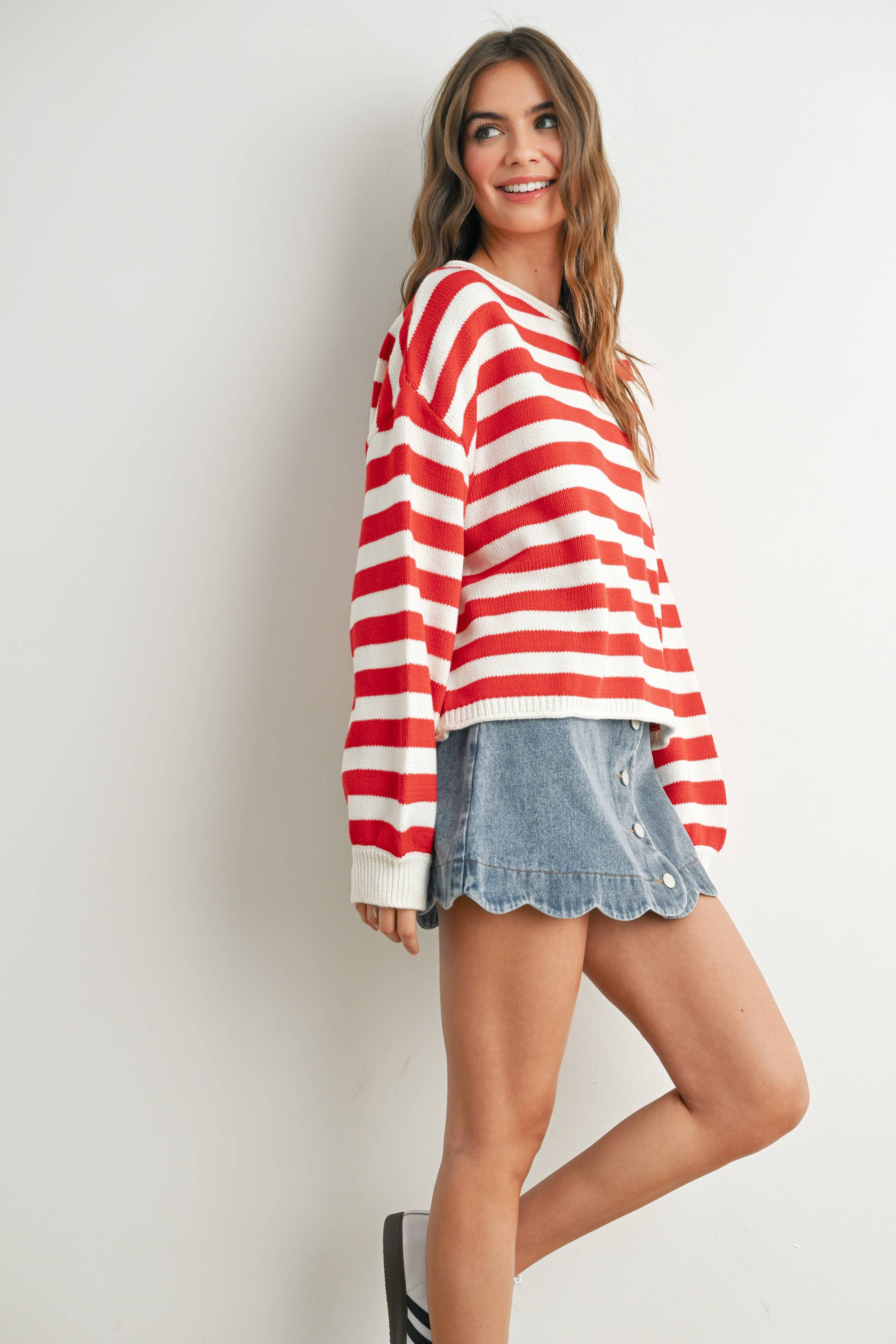 BUTTERMELON - Wholesale Pullover-trui - Dames - Gestreepte trui - BMW76457