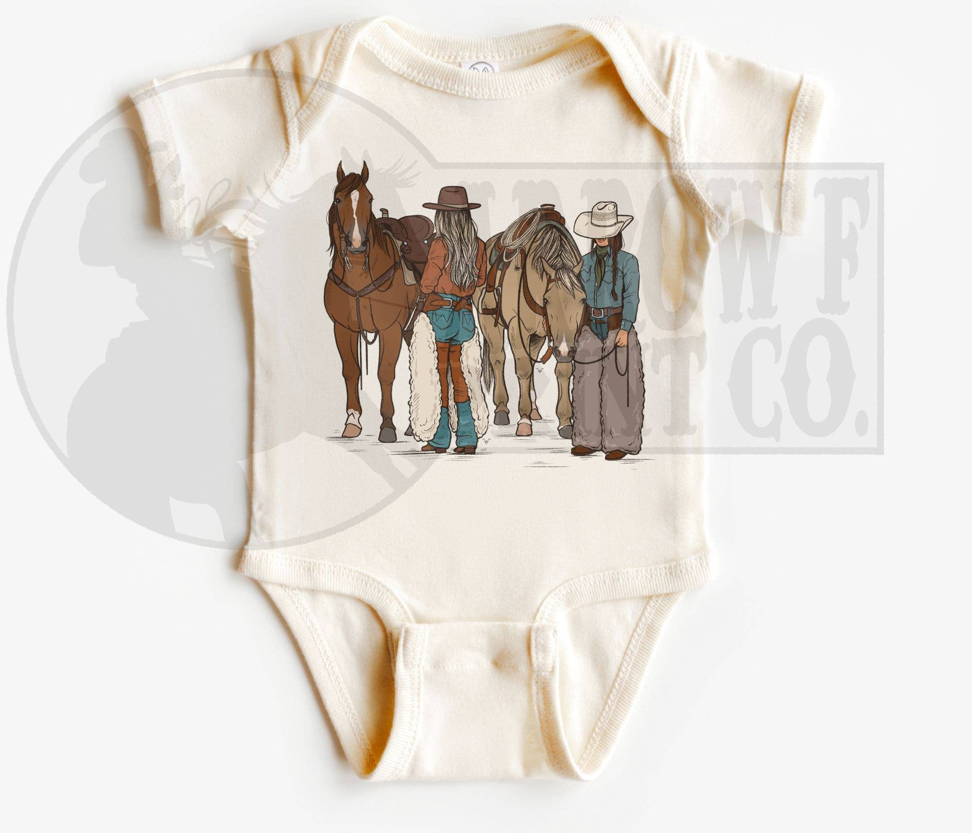 The Fringed Pineapple - Wholesale Bodysuit (Non-Footed) - Baby - Cowgirl Duo S/S Onesie or Tee
