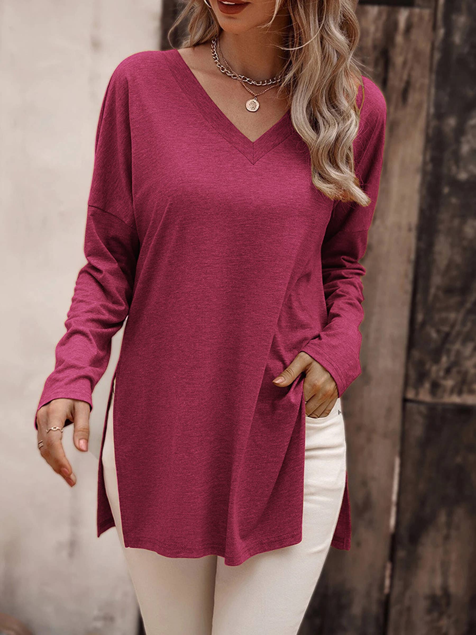 Wholesalesir - Wholesale Tunic - Women's - Casual Knitted Long Sleeve Top2