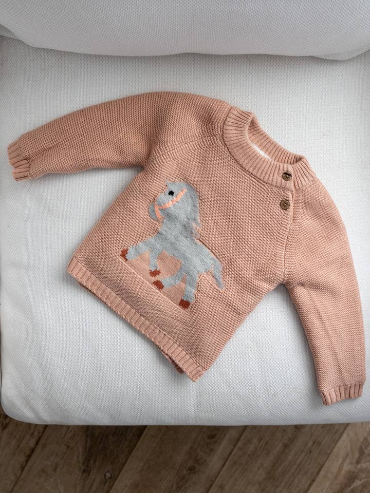 Bridle Up Hope Shop – Engroshandel Sweater - Børn – Børne Strikket Hestesweater (Lyserød)