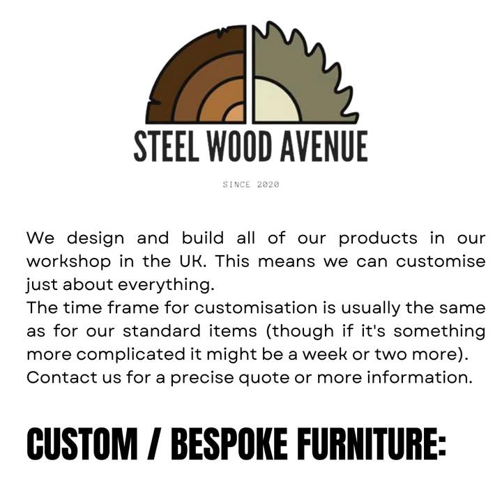 Steel Wood Avenue - Venta al por mayor Kit de manualidades - Tablero Rústico Grueso para Mesa de Comedor / Escritorio / Barra de Desayuno - 66cm x 3.4cm