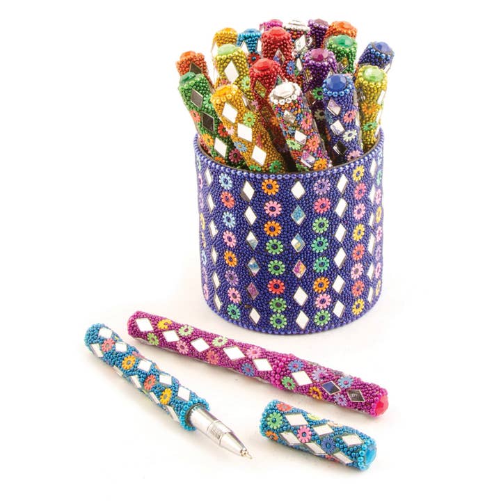 Namaste - Wholesale Pen - Pot of 20 Assorted Sparkly Glitter Pens